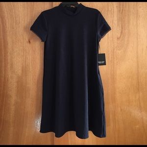 Simply Vera Wang navy embossed mock neck dress